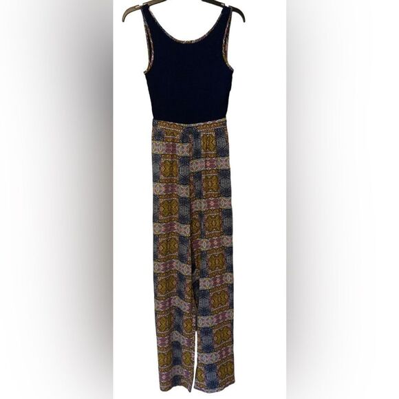 Boho patchwork wide leg jumpsuit XS - Picture 1 of 8
